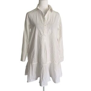 Livro Small White Crisp Mini Shirt Dress  Minimalist Classic Quiet Luxury